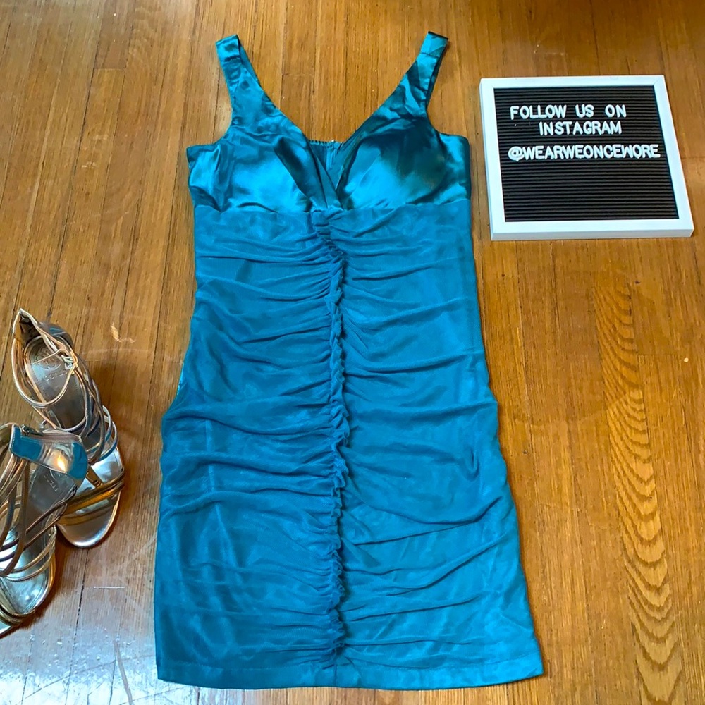 Rouched Sateen Cocktail Dress